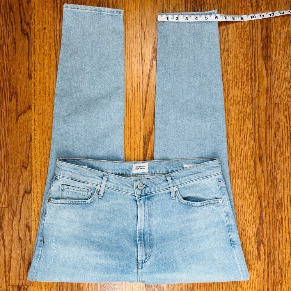 CITIZENS OF HUMANITY Olivia High Rise Light Wash Slim Straight Leg  Ankle Jeans - Picture 15 of 16